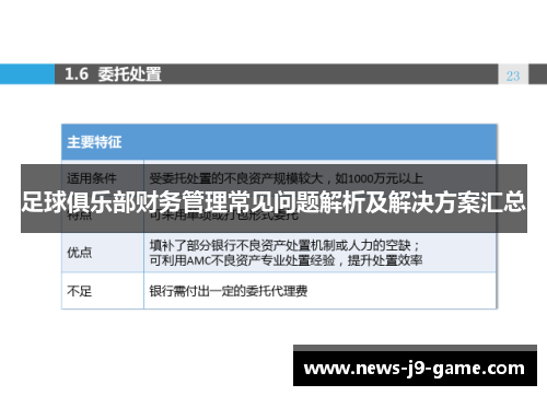 足球俱乐部财务管理常见问题解析及解决方案汇总 足球俱乐部财务管理常见问题解析及解决方案汇总